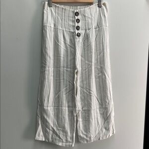Striped Cream Cropped Pants